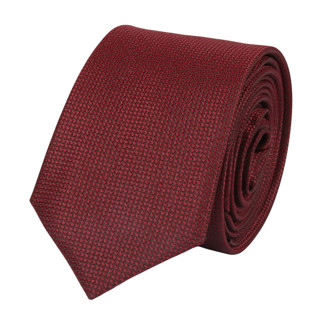 Conjunto de gravata e lenço de bolso masculino formal liso - Vinho