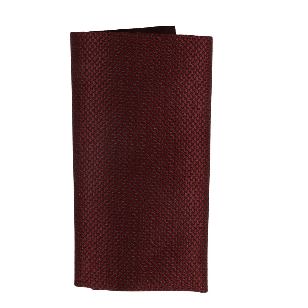 Conjunto de gravata e lenço de bolso masculino formal liso - Vinho