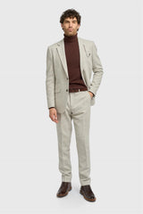 Thomas - Blazer masculino clássico cinza em tweed espinha de peixe