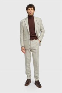 Thomas - Blazer masculino clássico cinza em tweed espinha de peixe