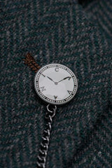 Thomas - Blazer masculino clássico em tweed espinha de peixe verde-oliva