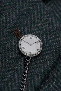 Thomas - Blazer masculino clássico em tweed espinha de peixe verde-oliva