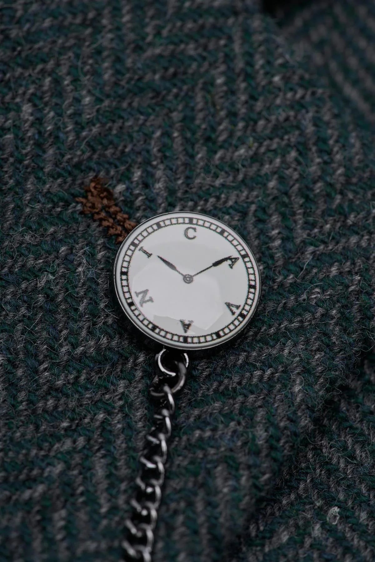 Thomas - Blazer masculino clássico em tweed espinha de peixe verde-oliva