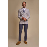 Tóquio - Blazer masculino cinza de abotoamento duplo