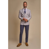 Tóquio - Blazer masculino cinza de abotoamento duplo