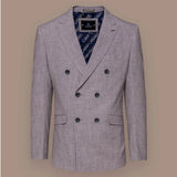 Tóquio - Blazer masculino cinza de abotoamento duplo