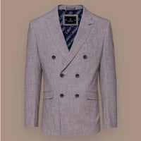 Tóquio - Blazer masculino cinza de abotoamento duplo