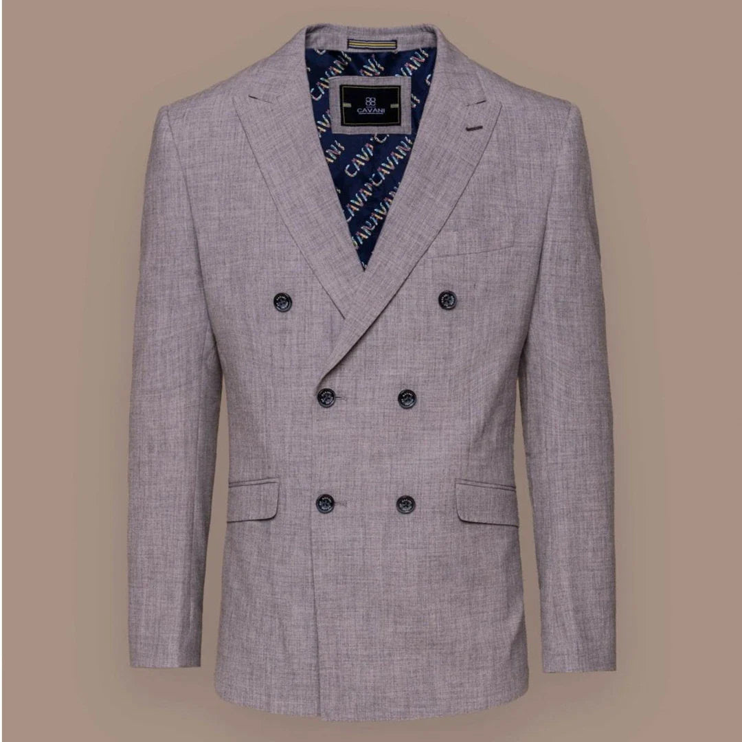 Tóquio - Blazer masculino cinza de abotoamento duplo