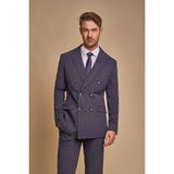 Tóquio - Blazer masculino azul-marinho de abotoamento duplo