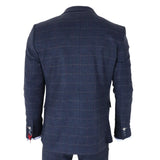 TP-32 - Terno de 3 peças em tweed azul-marinho estilo Gatsby para homens