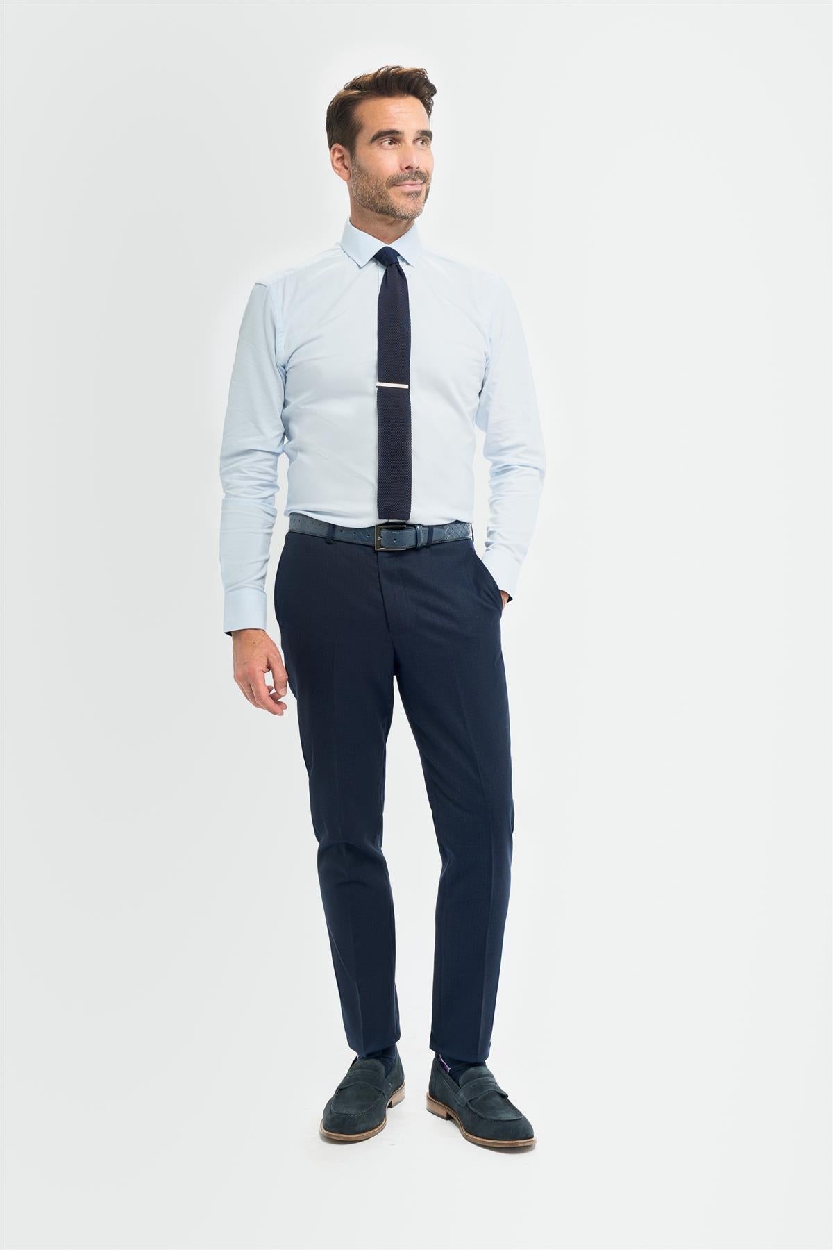 Tropez - Calças sociais masculinas azul-marinho
