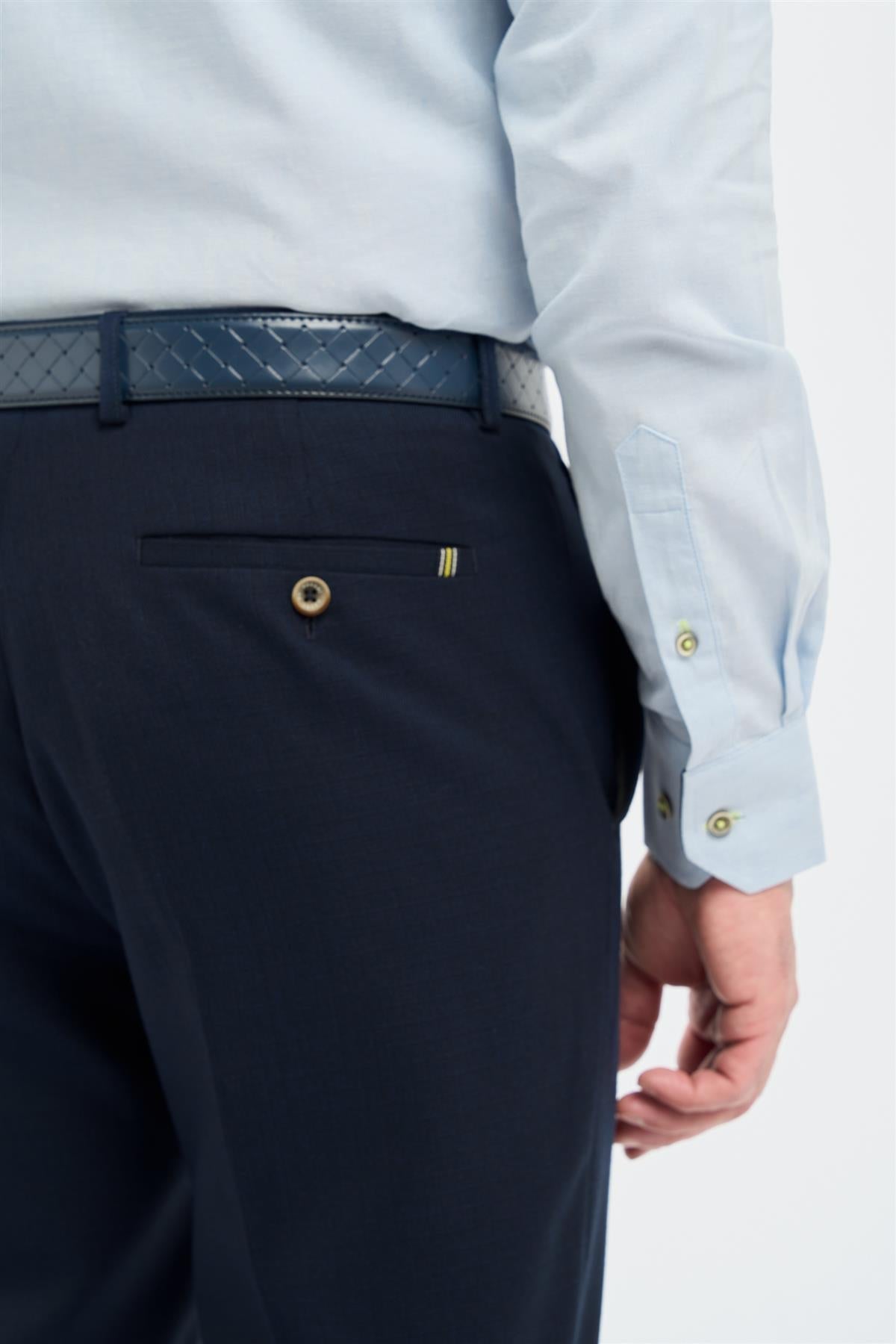 Tropez - Calças sociais masculinas azul-marinho