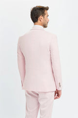 Tropez - Terno masculino rosa de 3 peças com corte sob medida