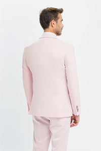 Tropez - Terno masculino rosa de 3 peças com corte sob medida