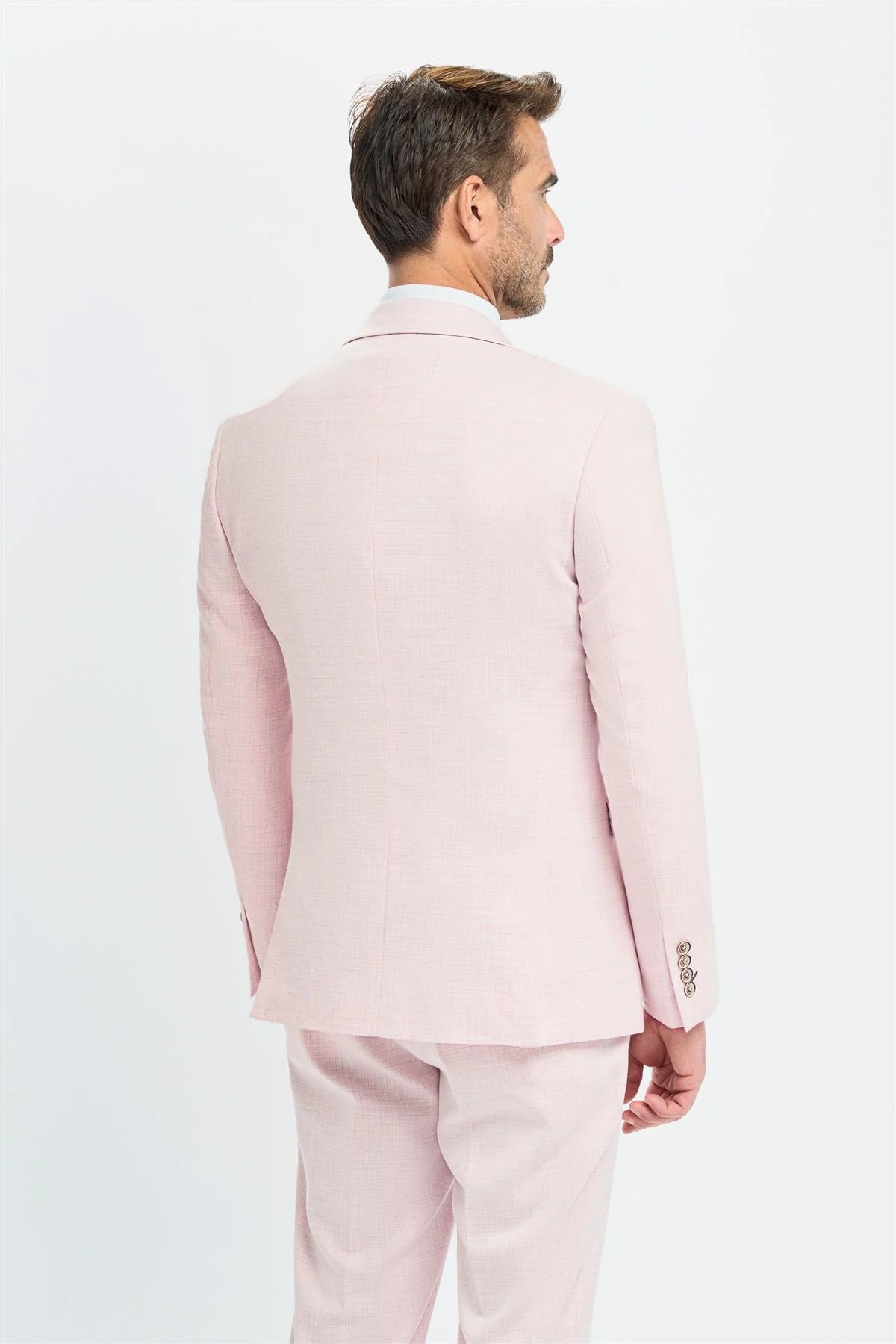 Tropez - Terno masculino rosa de 3 peças com corte sob medida