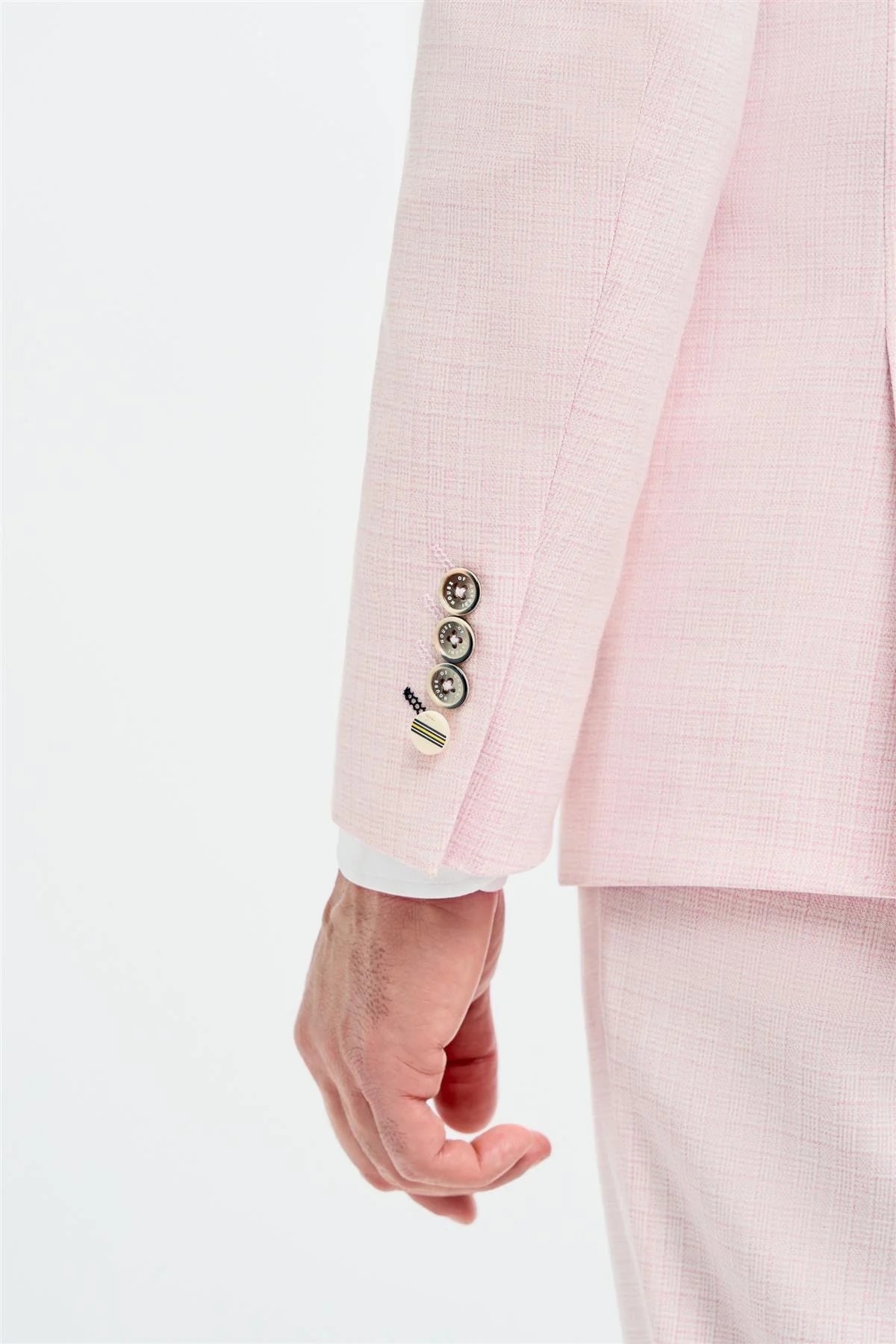 Tropez - Terno masculino rosa de 3 peças com corte sob medida