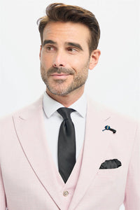 Tropez - Terno masculino rosa de 3 peças com corte sob medida