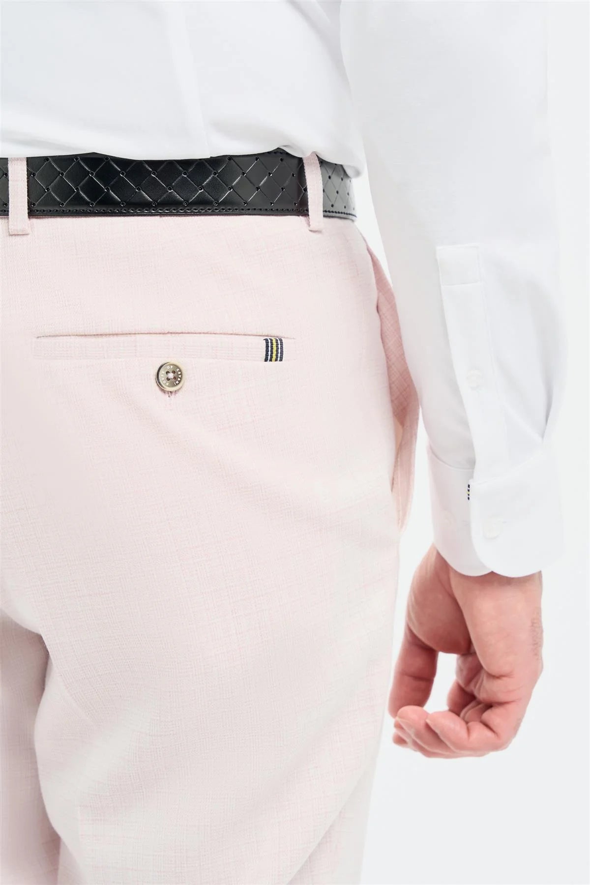 Tropez - Terno masculino rosa de 3 peças com corte sob medida
