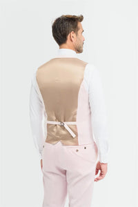 Tropez - Terno masculino rosa de 3 peças com corte sob medida