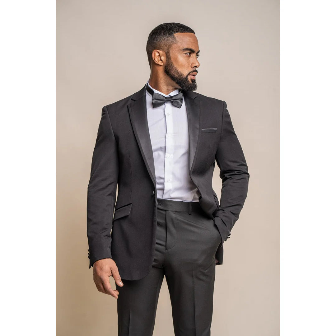 Smoking - Terno Clássico Preto Masculino de Duas Peças para Casamento