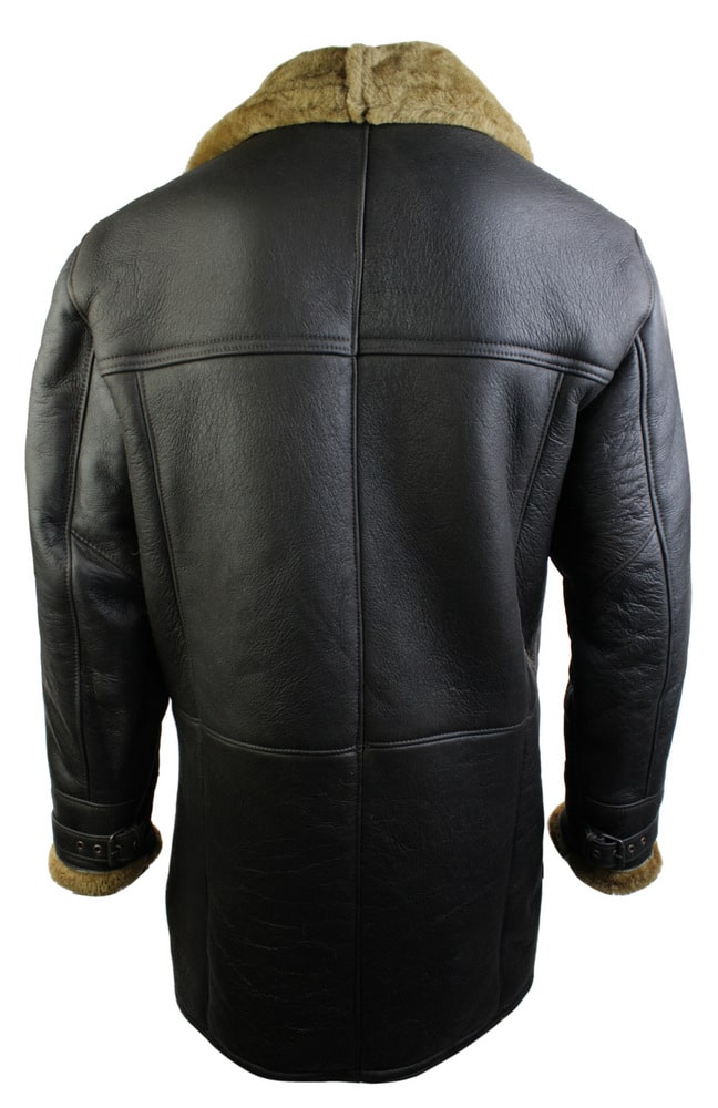 Jaqueta masculina 3/4 marrom estilo duffle em pele de carneiro legítima, cor marrom clássico gengibre