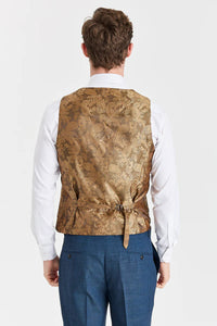 Terno Viceroy Navy com colete contrastante em tweed Harris Brown.