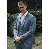 Terno masculino vintage azul-acinzentado de 3 peças - Paul Andrew Victor