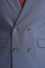 Victorious - Blazer masculino cinza de abotoamento duplo
