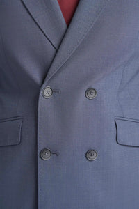 Victorious - Blazer masculino cinza de abotoamento duplo