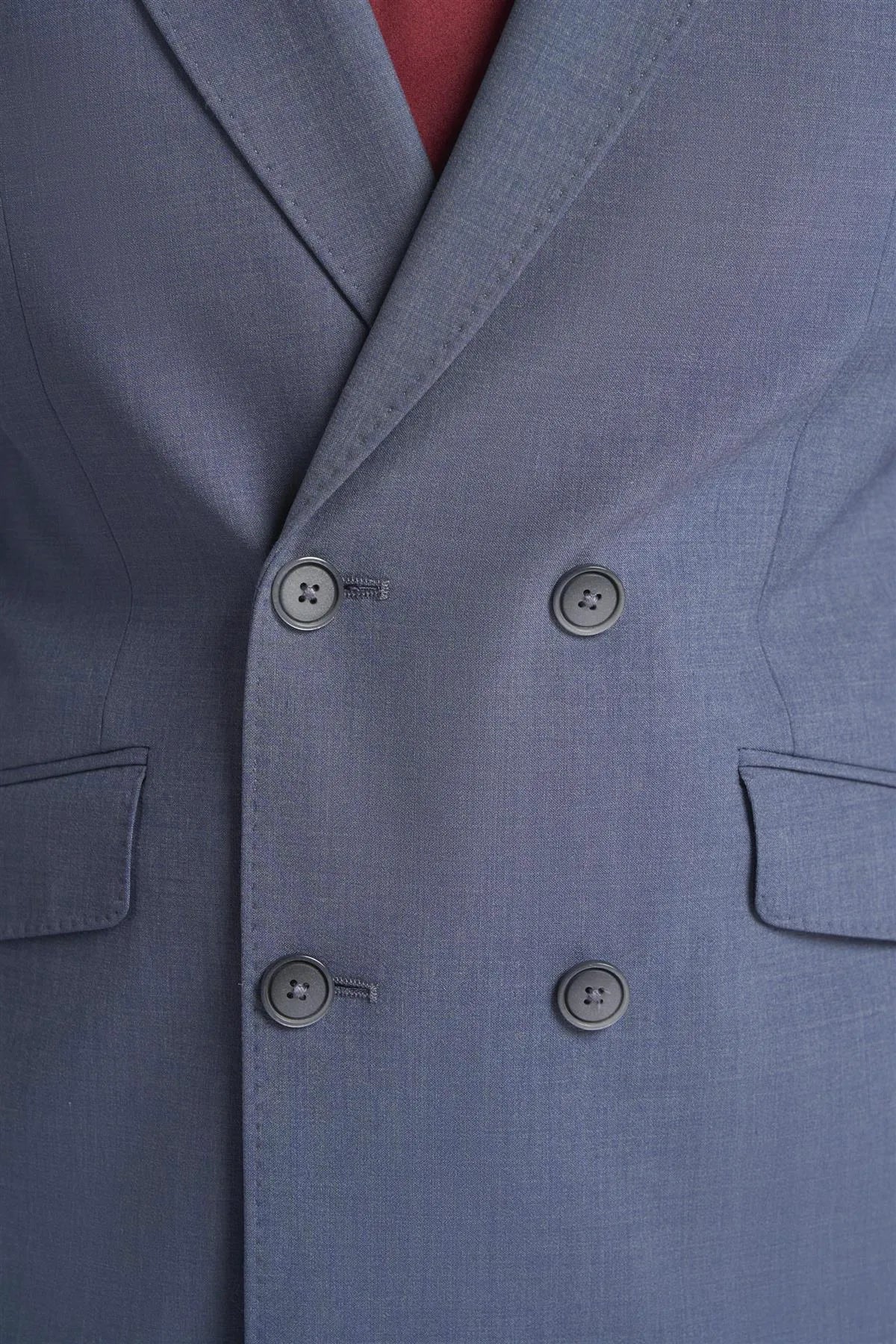 Victorious - Blazer masculino cinza de abotoamento duplo