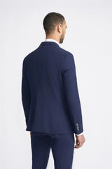 Victorious - Blazer masculino azul-marinho de abotoamento duplo