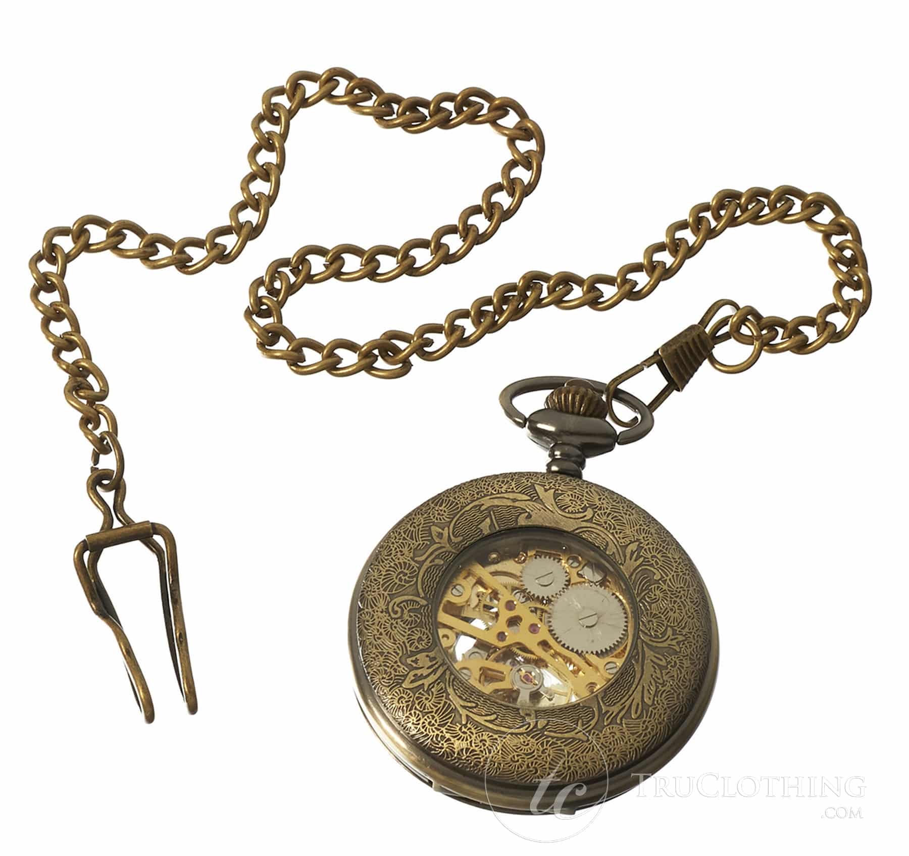 Relógio de Bolso Mecânico Automático Vintage - Dourado
