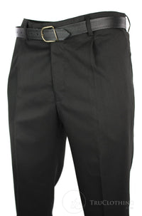 Calça social masculina preta, elegante, para trabalho, escritório e casamento, com cinto, comprimento regular.