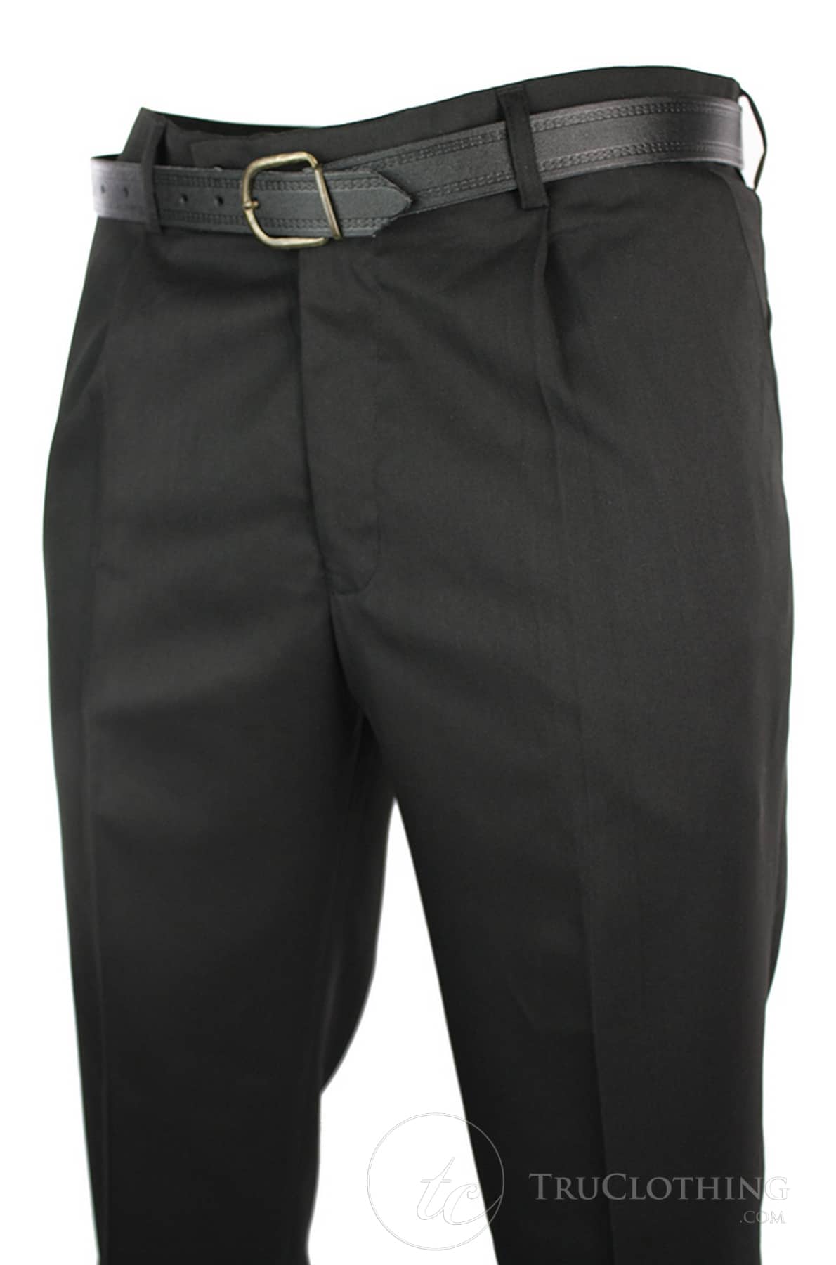 Calça social masculina preta, elegante, para trabalho, escritório e casamento, com cinto, comprimento regular.