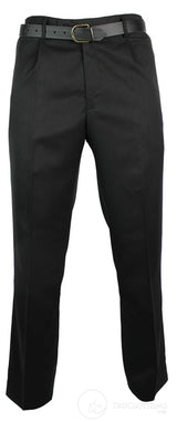 Calça social masculina preta, elegante, para trabalho, escritório e casamento, com cinto, comprimento regular.