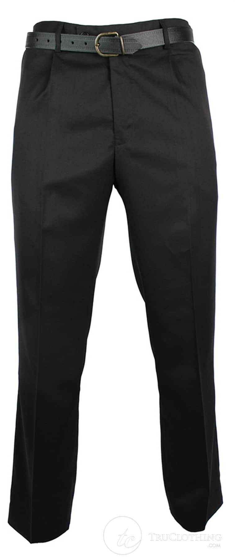 Calça social masculina preta, elegante, para trabalho, escritório e casamento, com cinto, comprimento regular.