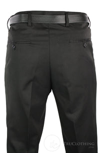 Calça social masculina preta, elegante, para trabalho, escritório e casamento, com cinto, comprimento regular.