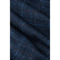 Cody - Colete masculino xadrez azul marinho