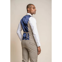 Elwood - Colete masculino bege com estampa pied-de-poule