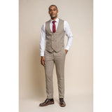 Elwood - Colete masculino bege com estampa pied-de-poule
