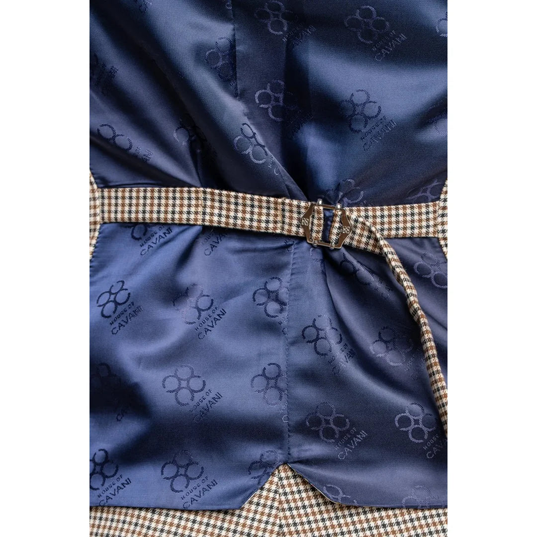 Elwood - Colete masculino bege com estampa pied-de-poule