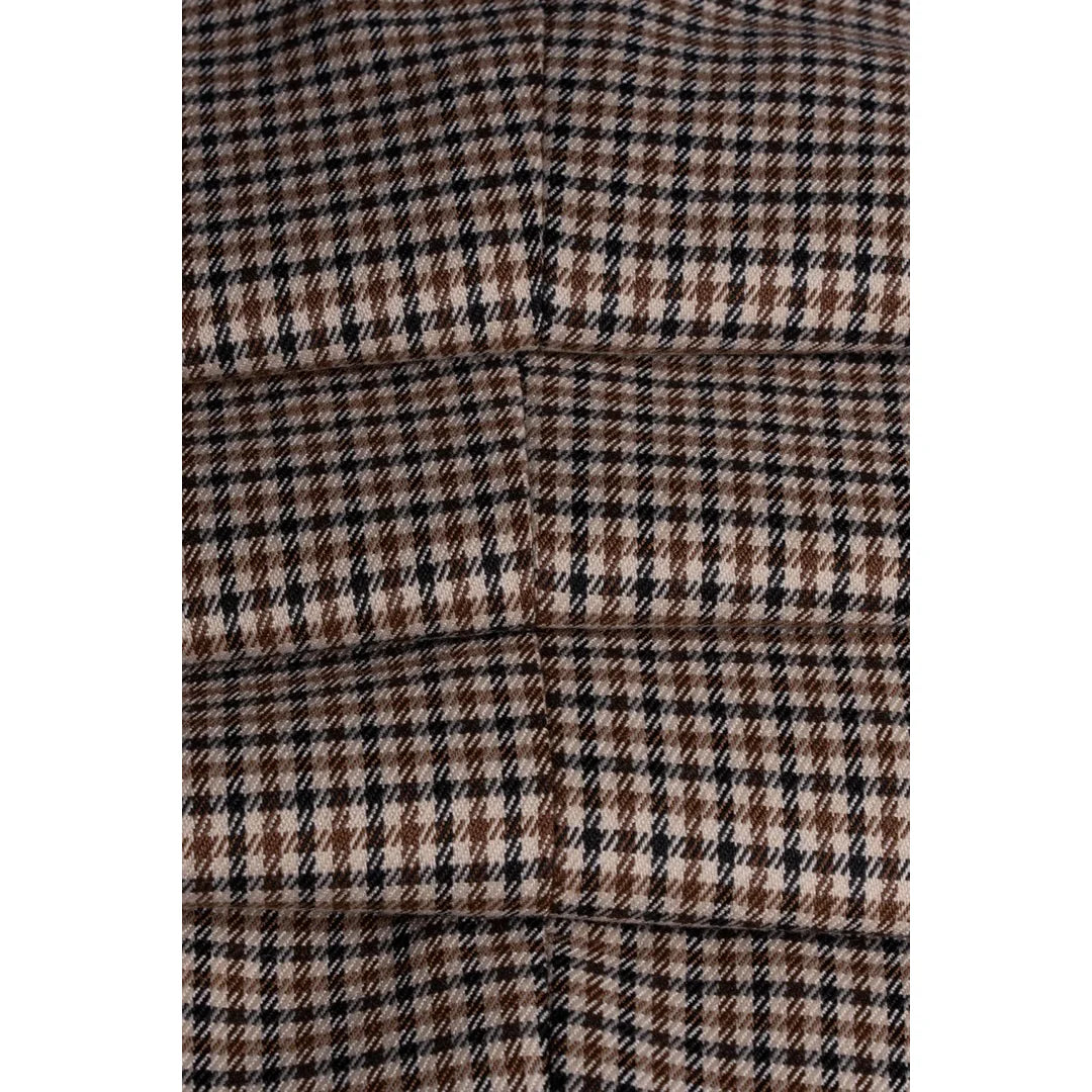 Elwood - Colete masculino bege com estampa pied-de-poule