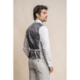 Radika - Colete masculino xadrez cinza claro