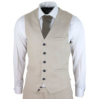 Colete masculino Peaky Blinders em tweed xadrez com estampa clássica espinha de peixe