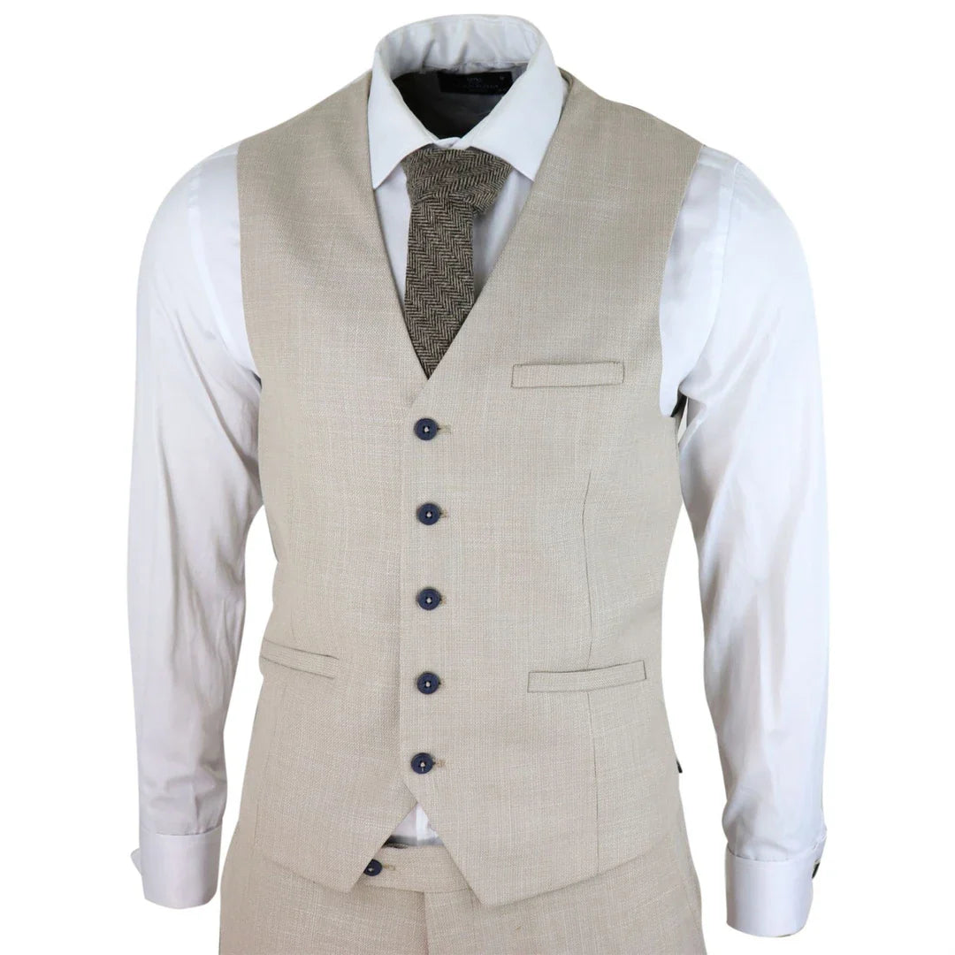Colete masculino Peaky Blinders em tweed xadrez com estampa clássica espinha de peixe