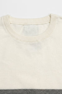 Camiseta masculina de malha com blocos de cores em branco e preto