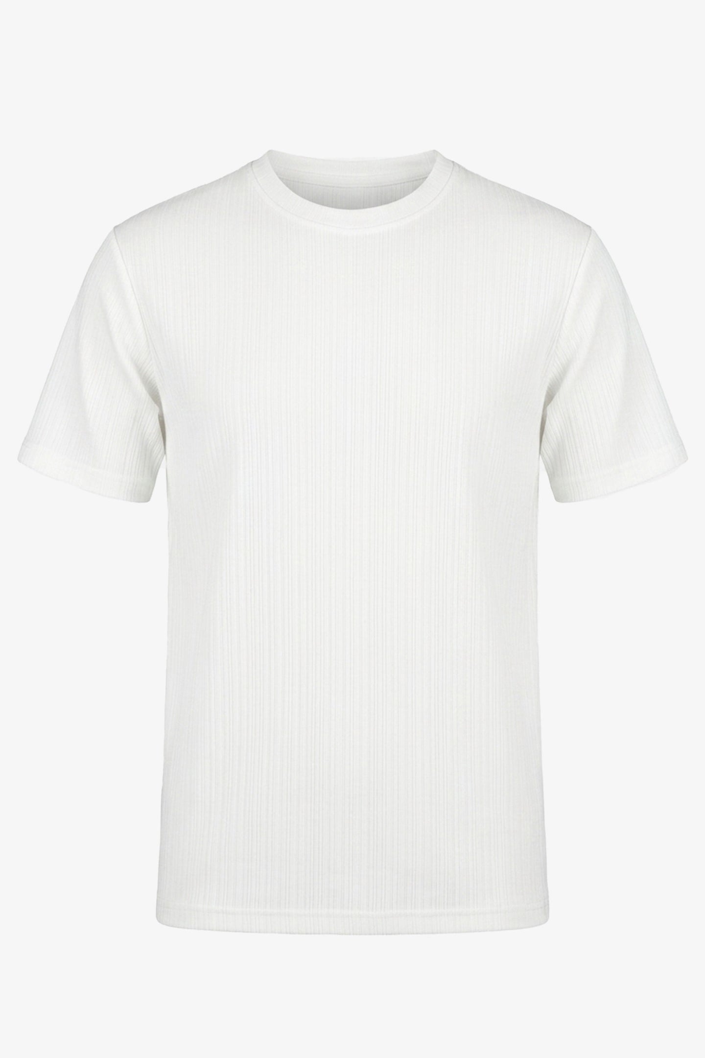 Camiseta clássica canelada branca para homens