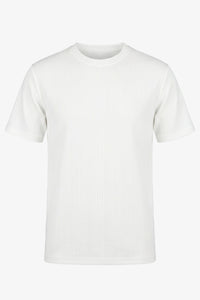 Camiseta clássica canelada branca para homens
