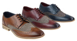 Sapatos masculinos de couro e tweed estilo Gatsby dos anos 1920