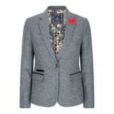 Blazer cinza feminino de corte ajustado